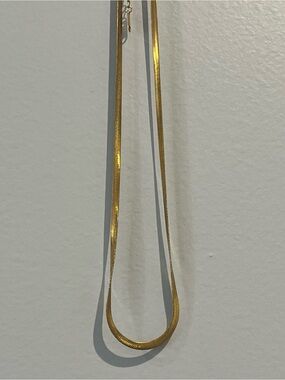Gold Herringbone Necklace - Sleek Chain